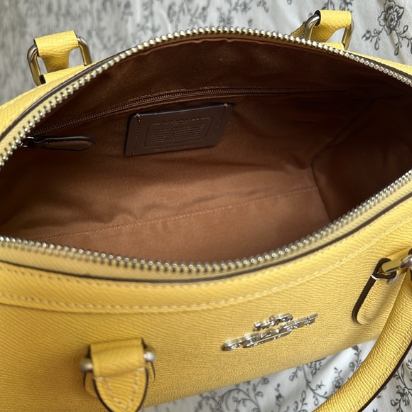 COACH ROWAN SATCHEL BAG WITH SIGNATURE CANVAS STRAP 💛 - Picture 7 of 16